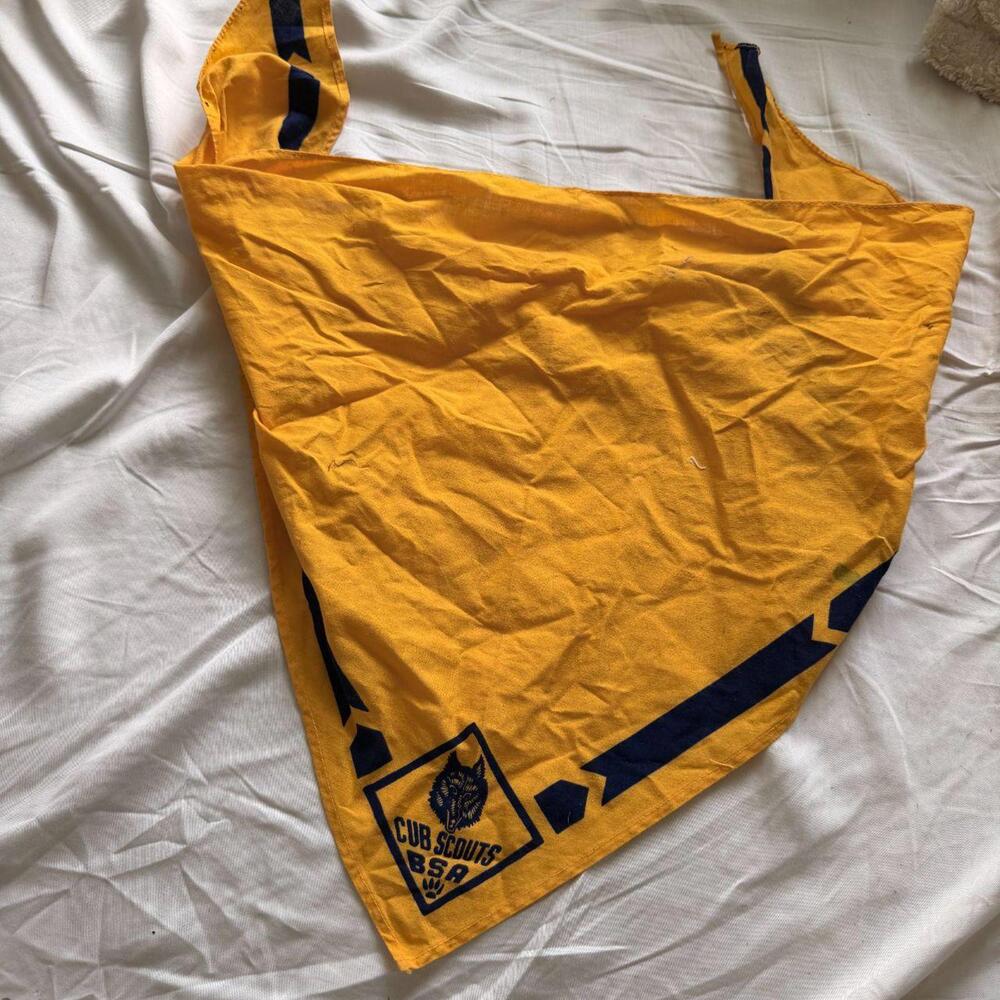 Vintage Cub Scouts BSA Neckerchief Yellow Sailor Scarf
